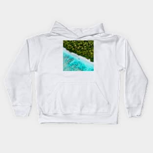 Blue Ocean Waves And Yellow Sand Kids Hoodie